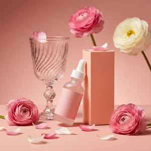 Radiant skincare with soft blooms