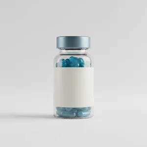 Blue pills bottle mockup