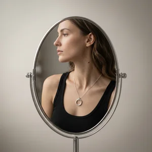 Minimalist jewelry reflection