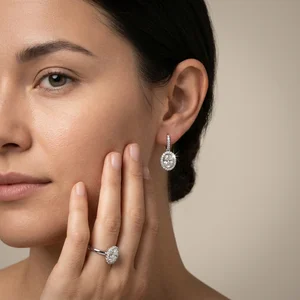 Elegant diamond jewelry on model