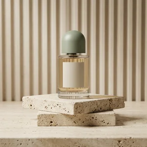Modern perfume on stone