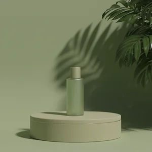 Green Pedestal with Palm Shadow