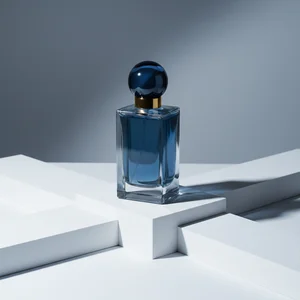 Bold geometric perfume display
