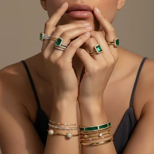 Stacked rings and bracelets