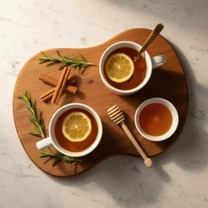 Refreshing lemon and rosemary tea
