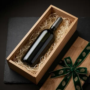 Festive wine gift presentation