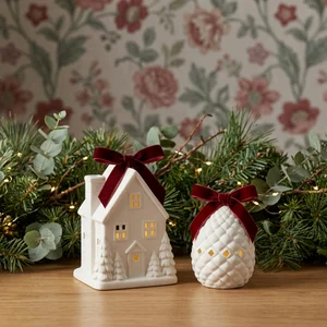 Cozy festive ceramic decor scene