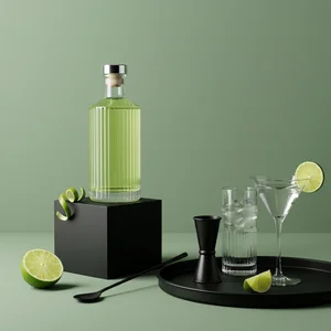 Modern green cocktail setup