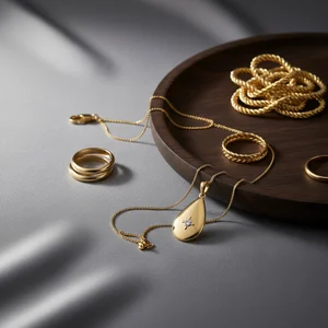 Chic gold jewelry display