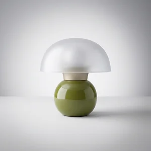 Minimalist green mushroom lamp