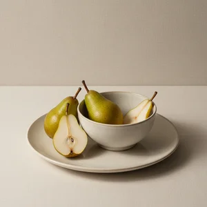 Delicate golden pear ornament