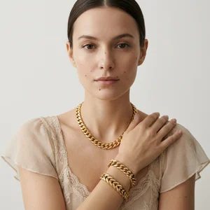 Elegant gold chain jewelry set