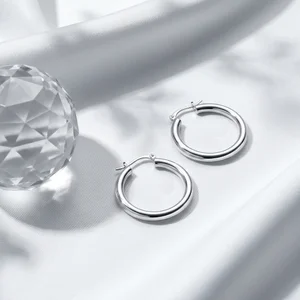 Elegant silver hoops on satin