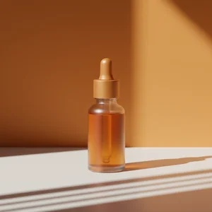 Vibrant orange skincare bottle