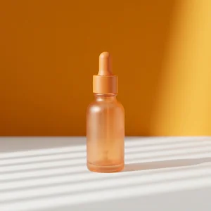 Warm serum bottle with shadows