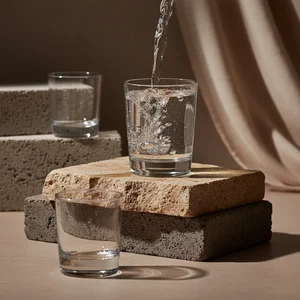 Refreshing water pour moment