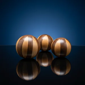 Polished wooden spheres
