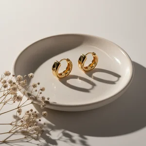 Chic gold square earrings