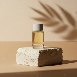 Sunlit Amber Bottle on Stone