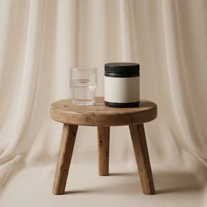 Minimalist jar and water glass