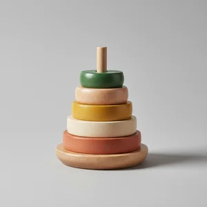 Playful wooden stacking toy