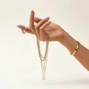 Gold jewelry on hand