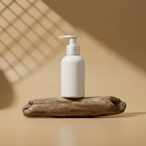 Natural skincare on driftwood