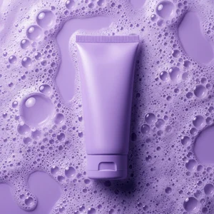 Monochromatic purple skincare