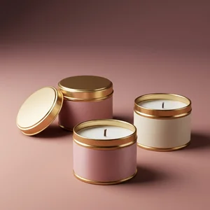 Modern pink and gold candle tins