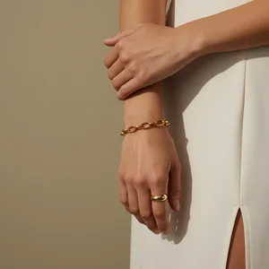 Elegant gold jewelry hand model