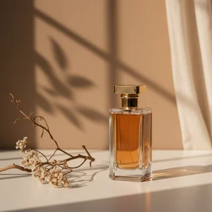 Elegant perfume on fabric