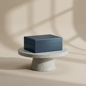 Modern box on concrete pedestal