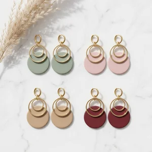 Handmade earrings on marble