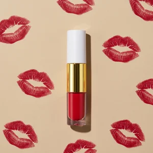 Vibrant lip gloss flat lay