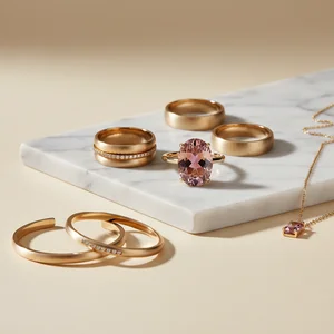 Fashion jewelry on marble magazine