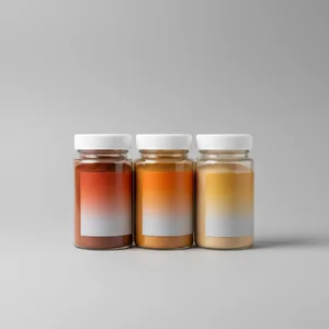 Trio of vibrant glass bottles