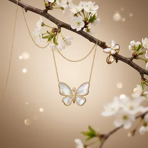 Butterfly jewelry on spring branch