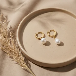 Delicate pearl earrings