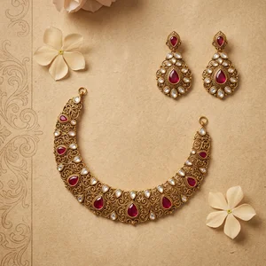 Traditional jewelry on textured paper