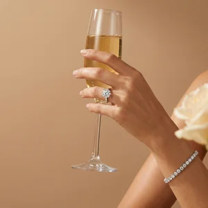 Diamond ring & bracelet with champagne