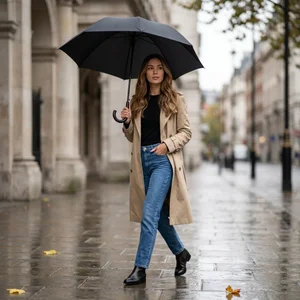 Chic autumn rain lifestyle