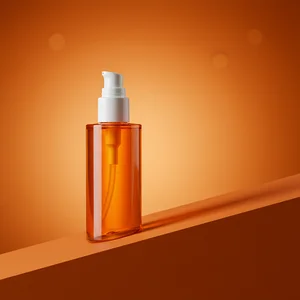 Vibrant orange skincare pump