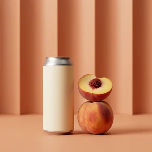 Warm peach beverage mockup