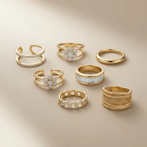 Elegant gold ring collection