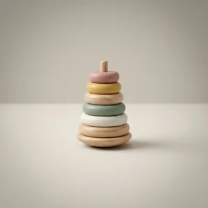 Minimalist wooden stacking toy