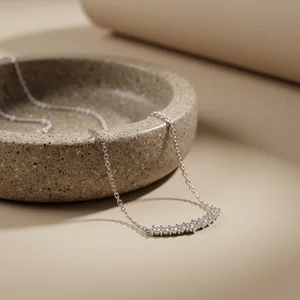 Elegant diamond necklace on stone