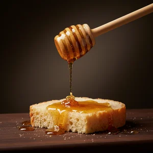 Golden honey on toast