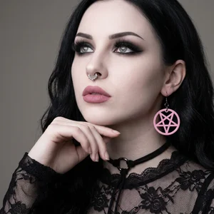Gothic beauty with pentagram earring