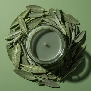 Aromatic sage candle