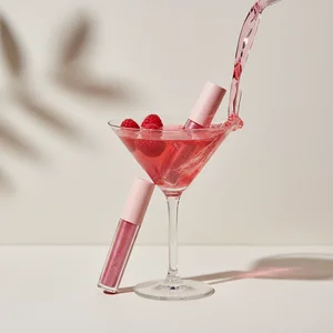 Vibrant pink cocktail splash